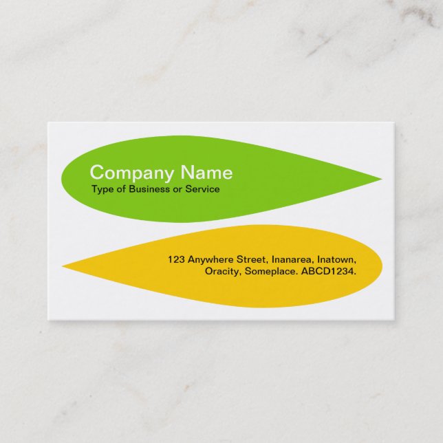 Alternating Petals - Martian Green and Amber Business Card (Front)