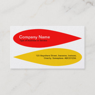 Alternating Petals - Red and Amber (Gold) Business Card