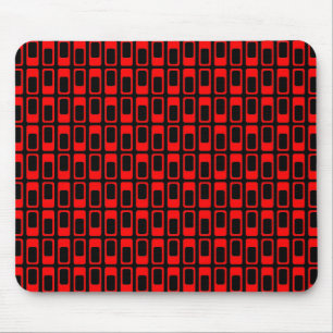 Alternating Rectangles (Red with Black) Mouse Pad