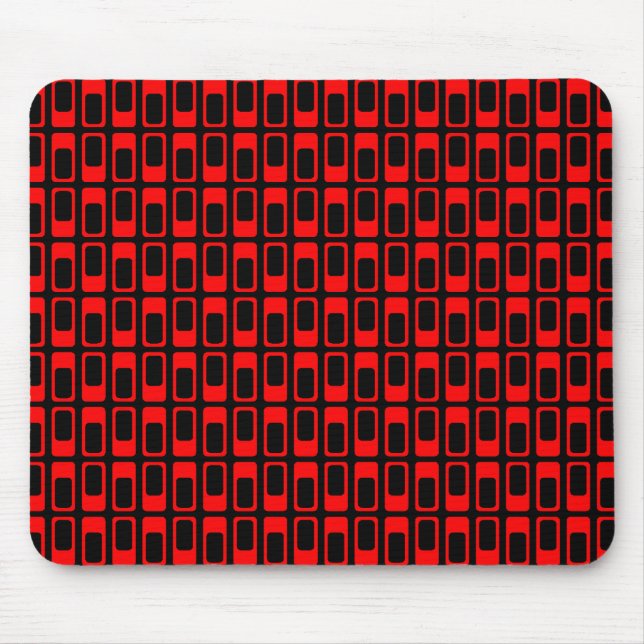 Alternating Rectangles (Red with Black) Mouse Pad (Front)