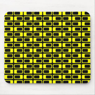 Alternating Rectangles (Yellow with Black) Mouse Pad