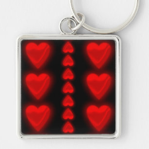 Alternating Red Hearts Keychains