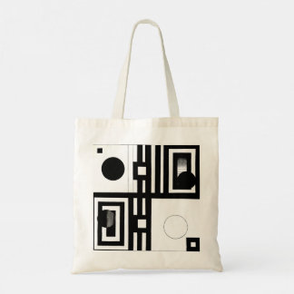 Alternation — Black White Geometric Abstract Art Tote Bag