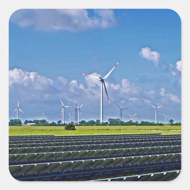 Alternative Energy - Solar and Wind Square Sticker (Front)