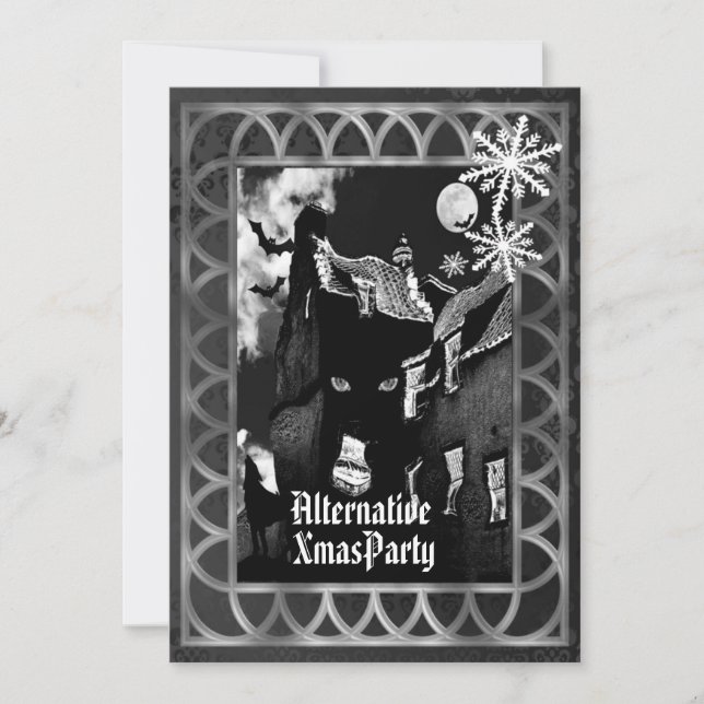 Alternative  Gothic  Christmas Invitation (Front)