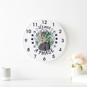 Alternative Gothic Girl Art It's Not a Phase Large Clock