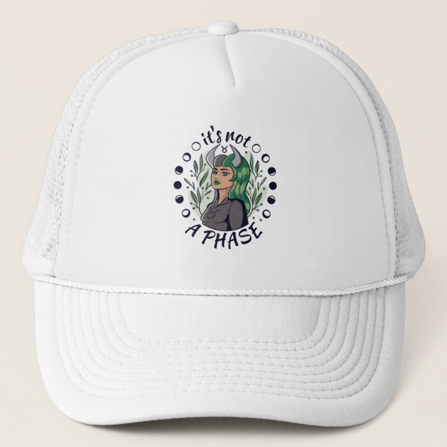 Alternative Gothic Girl Art It's Not a Phase  Trucker Hat (Front)