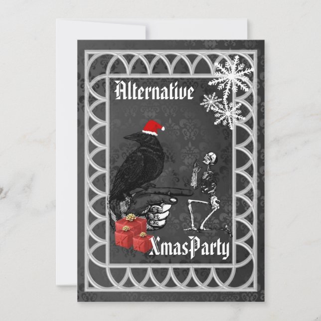 Alternative  Gothic Santa Christmas Invitation (Front)