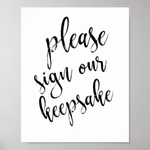 Alternative Guest Book Black and White 8x10 Sign