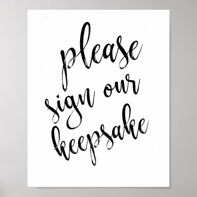 Alternative Guest Book Black and White 8x10 Sign (Front)