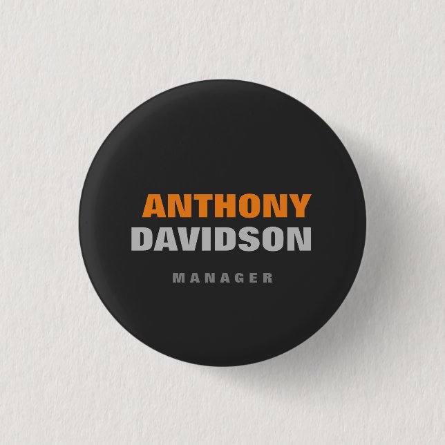 Alternative Perfect Size Grey Orange Bold Text 3 Cm Round Badge (Front)