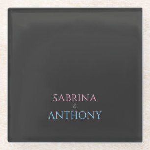 Alternative Professional Grey Orange Bold Text Glass Coaster