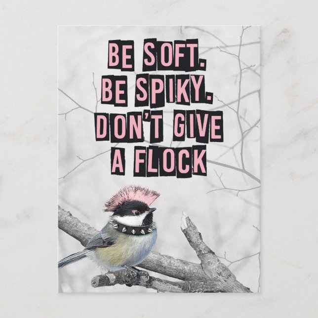Alternative Punk Bird Anti Conformity Postcard (Front)