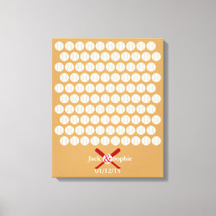 Alternative wedding guest book baseball colour