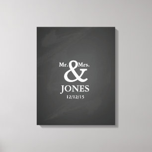 Alternative wedding guest book signing canvas