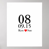 Alternative wedding guest signing book big date