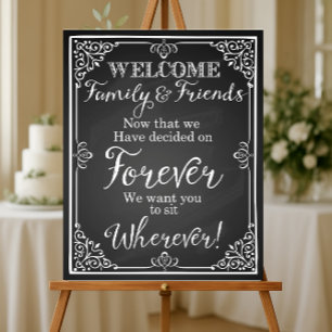 Alternative wedding seating plan sign Chalkboard