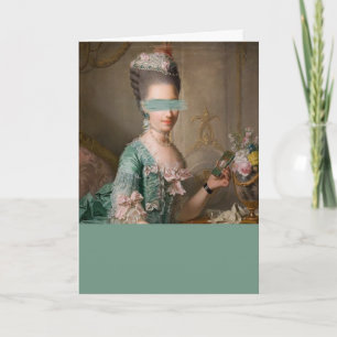 Alterred Art vintage portrait teal colour block Card