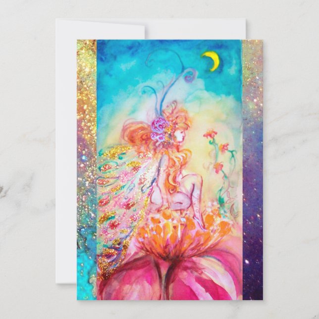 ALTHEA , monogram pink blue yellow green sparkles Invitation (Front)