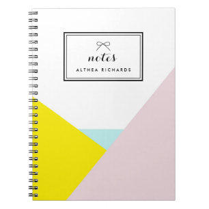 Althea Pink & Yellow Personalised Notebook