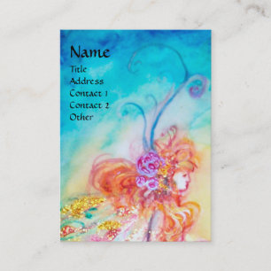 ALTHEA /Whimsical Fairy on the Pink Flower Business Card