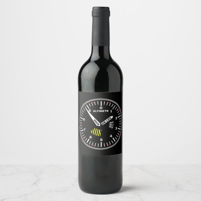 Altimetr Pilot Aviation Geek Wine Label (Front)