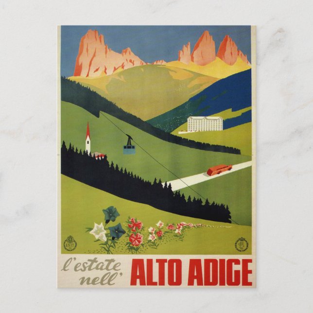 Alto Adige (South Tyrol) Italy Vintage Travel Postcard (Front)