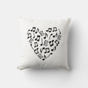 Alto Clef Heart Love Music Notes Cushion