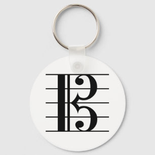Alto Clef on Staff Key Ring