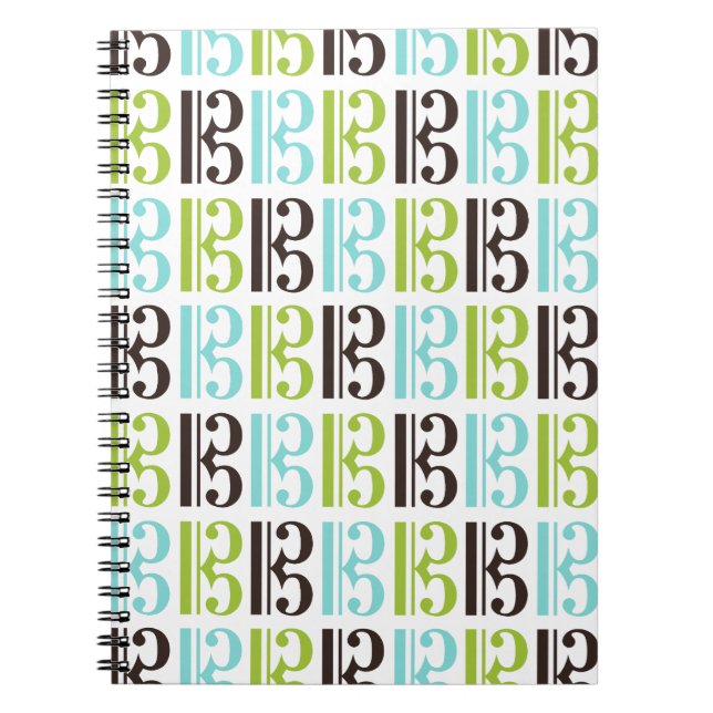 Alto Clef Pattern Spiral Notebook (Front)