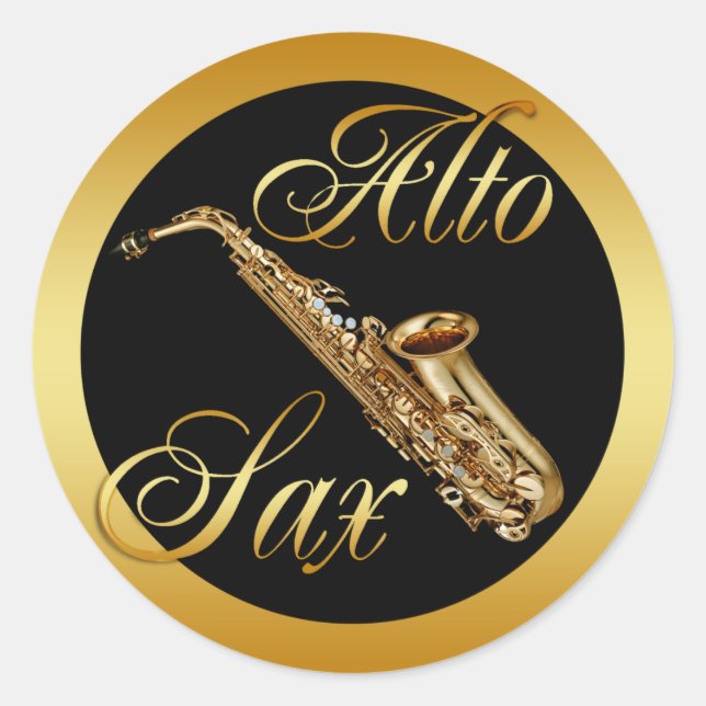 ALTO SAX CLASSIC ROUND STICKER (Front)