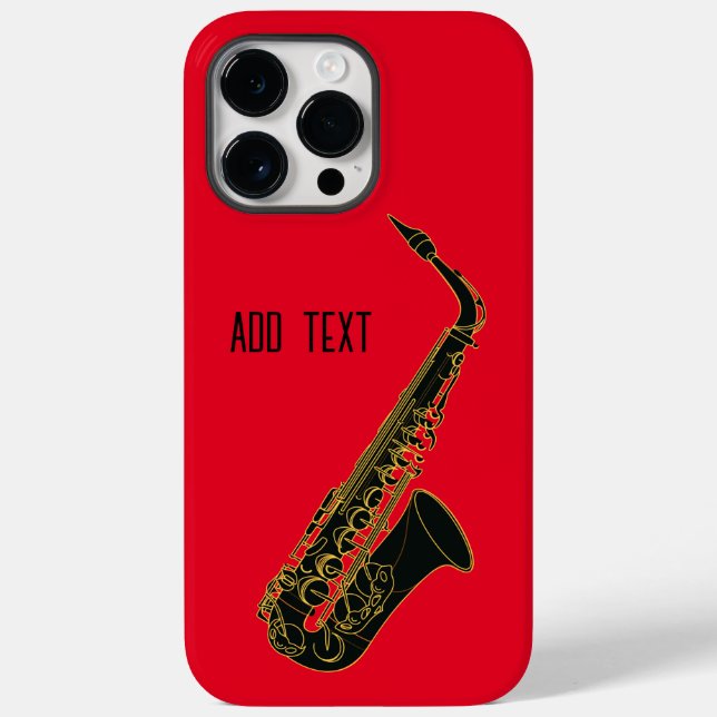 Alto Saxophone on Red Personalizable Case-Mate iPhone Case (Back)