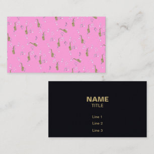 Alto Saxophone Pattern on Pink Business Card