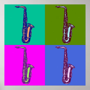 Alto Saxophone Pop Art Poster