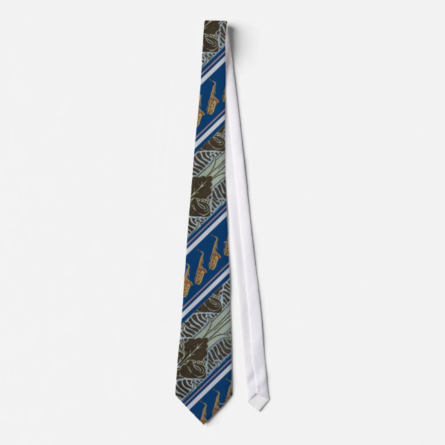 Alto Saxophone Tie with Art Noveau Pattern (Front)