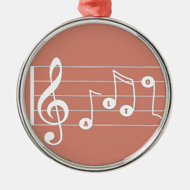 Alto Singer Musical Ornament (Front)