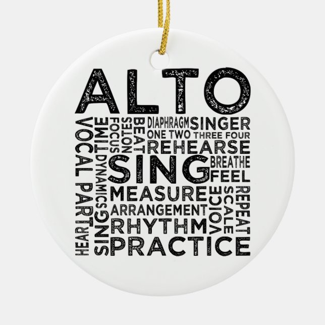 Alto Typography Ceramic Tree Decoration (Front)
