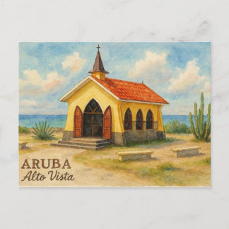 Alto Vista Aruba watercolor Holiday Postcard