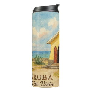 Alto Vista Aruba watercolor Thermal Tumbler