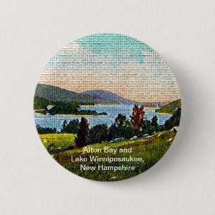 Alton Bay and Lake Winnipesaukee, New Hampshire 6 Cm Round Badge