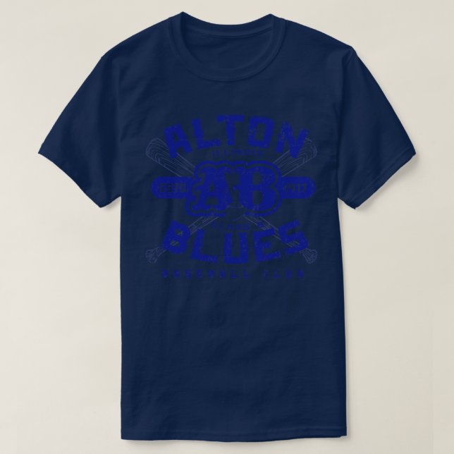 Alton Blues Baseball T-Shirt (Design Front)