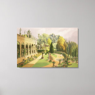 Alton Gardens, from 'The Gardens of England', 1857 Canvas Print