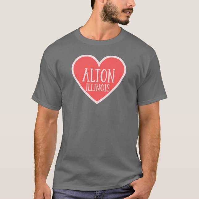 Alton Illinois Cute Heart Oversized T-Shirt (Front)