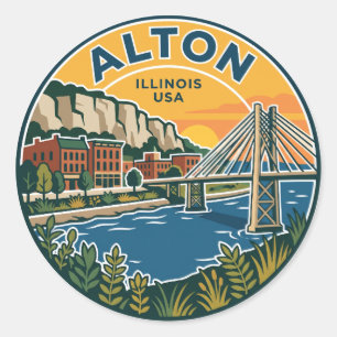 Alton Illinois USA Classic Round Sticker