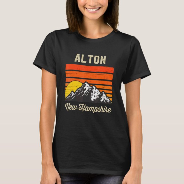 Alton New Hampshire Hometown City State Retro Usa T-Shirt (Front)
