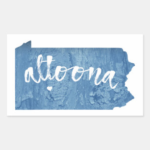 Altoona Pennsylvania Wood Grain Rectangular Sticker