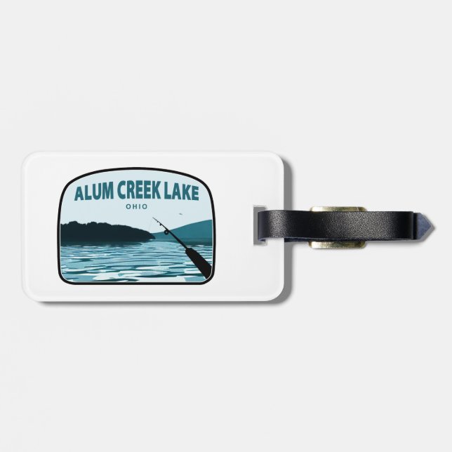 Alum Creek Lake Ohio Fishing Rod Luggage Tag (Back Horizontal)