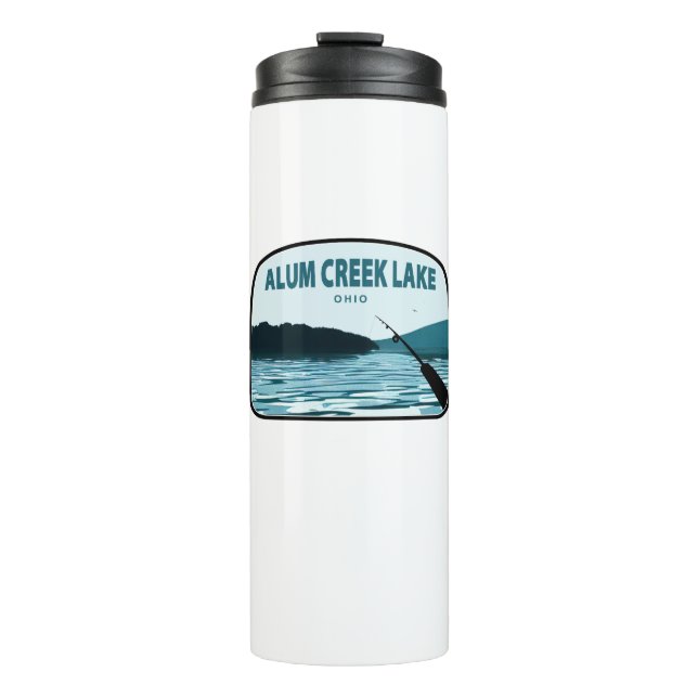 Alum Creek Lake Ohio Fishing Rod Thermal Tumbler (Front)