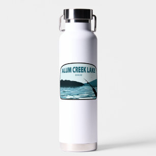 Alum Creek Lake Ohio Fishing Rod Water Bottle