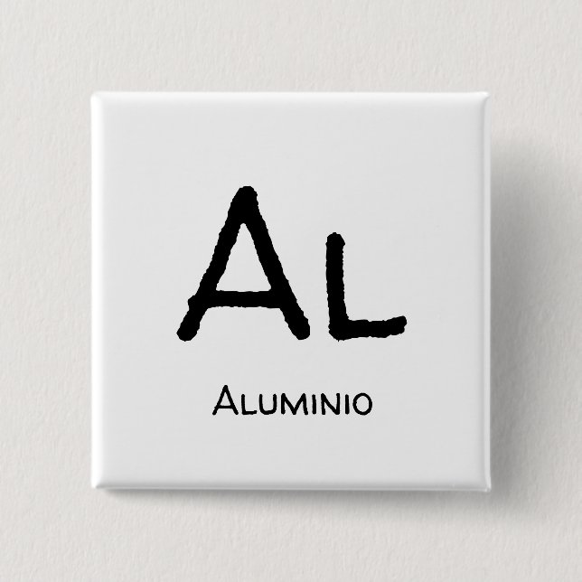 Aluminio Al table of elements 15 Cm Square Badge (Front)